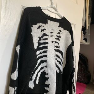Y2K Grunge Skeleton knit sweater